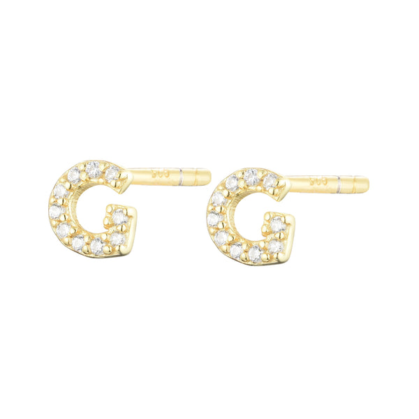 Rose Gold Huggie Earrings with Star-Shaped Attachment and Cubic Zirconia