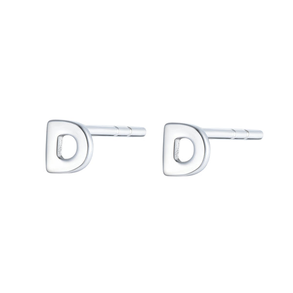 Rose gold on silver heart stud earrings.