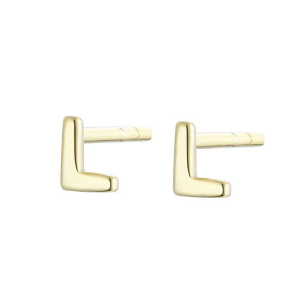 Rose gold on silver heart stud earrings.
