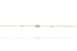 Gold-Plated Silver Bracelet with Enamel Eyes

