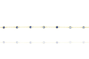 

Gold-plated chain bracelet with Apple Green coloured stones and two extensions

