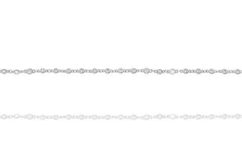 
Sterling silver bracelet with bezel cut cubic zirconia stones.

