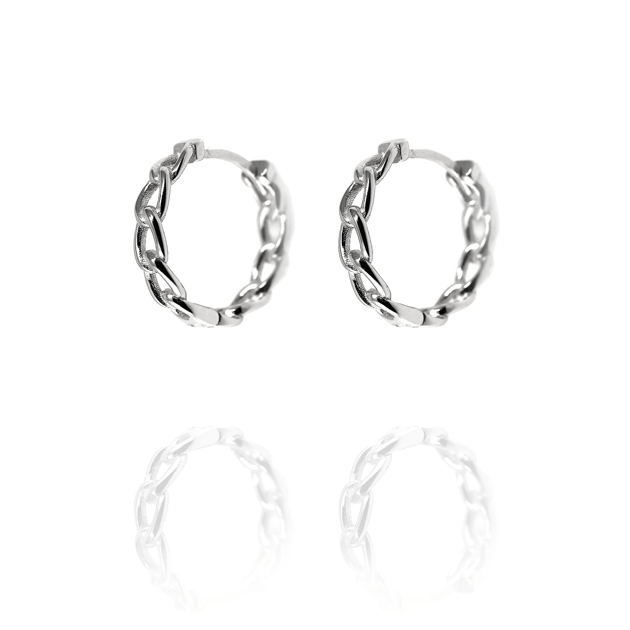 Silver Chain Hoop Earrings