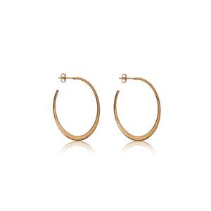 
Rose gold plated on silver open hoop earrings with a diameter of 2 cm and a height of 3.5 cm, made in Italy.

