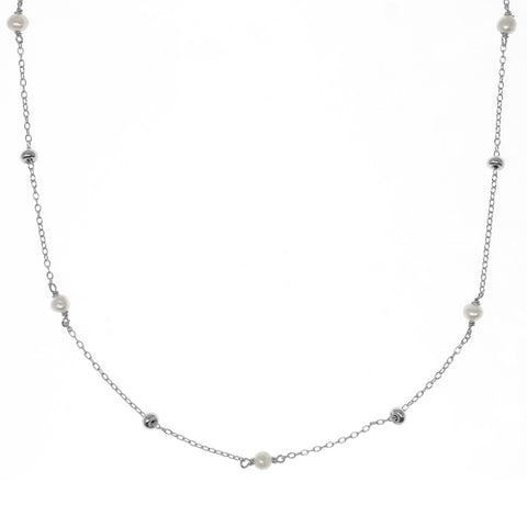 Mother of Pearl and Silver Necklace