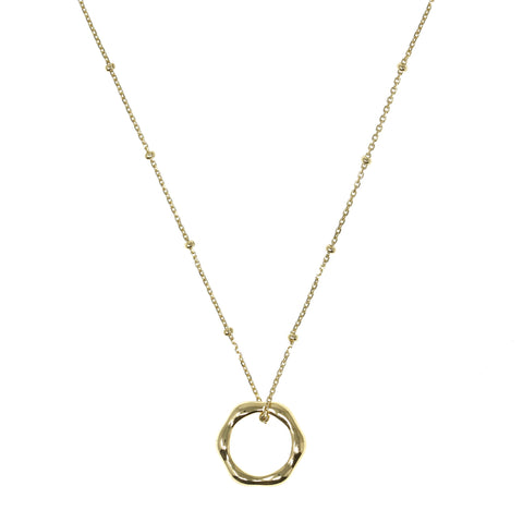 Circle Pendant Gold Necklace