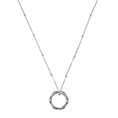 Circle Pendant Silver Necklace