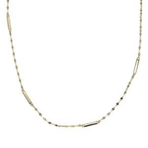 Twisted Bar Chain Gold Necklace