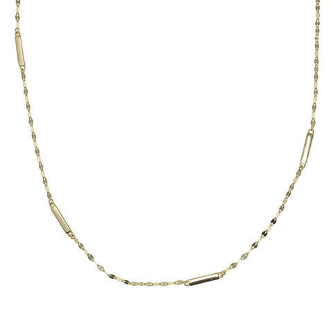 Twisted Bar Chain Gold Necklace