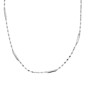 Twisted Bar Chain Silver Necklace